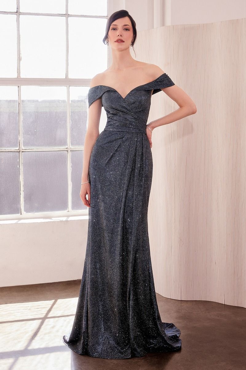 Shiny Off Shoulder Bodycon Dress-3