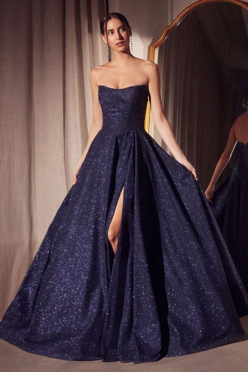 Strapless A-line dress with round neckline and bodice-8