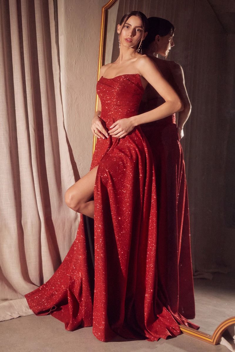 Strapless A-line dress with round neckline and bodice-4