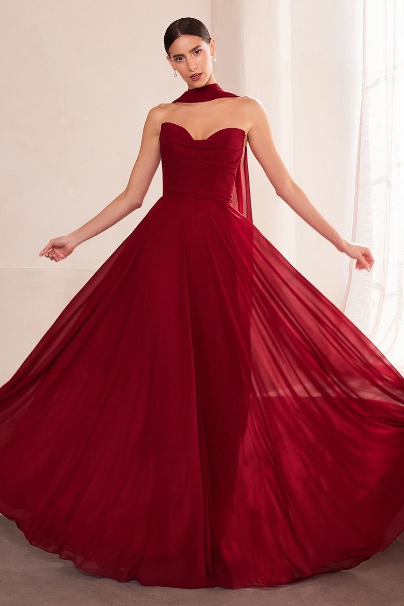 Strapless sweetheart neckline A-line dress-0