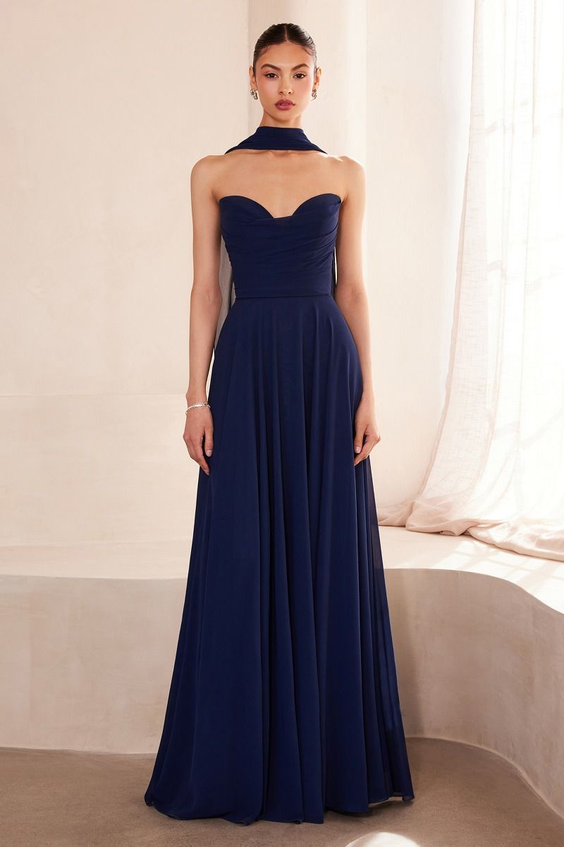 Strapless sweetheart neckline A-line dress-3