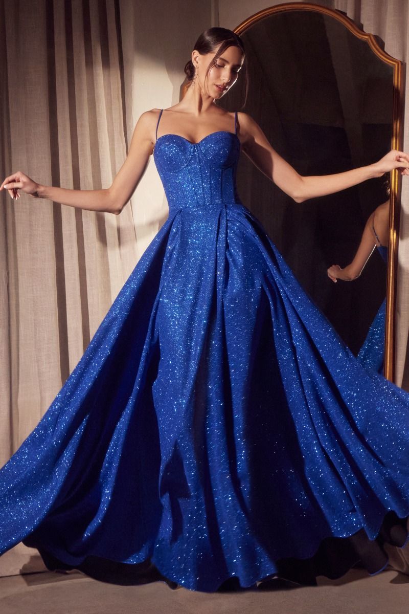 A-Line Dress With Glitter Fabric-0