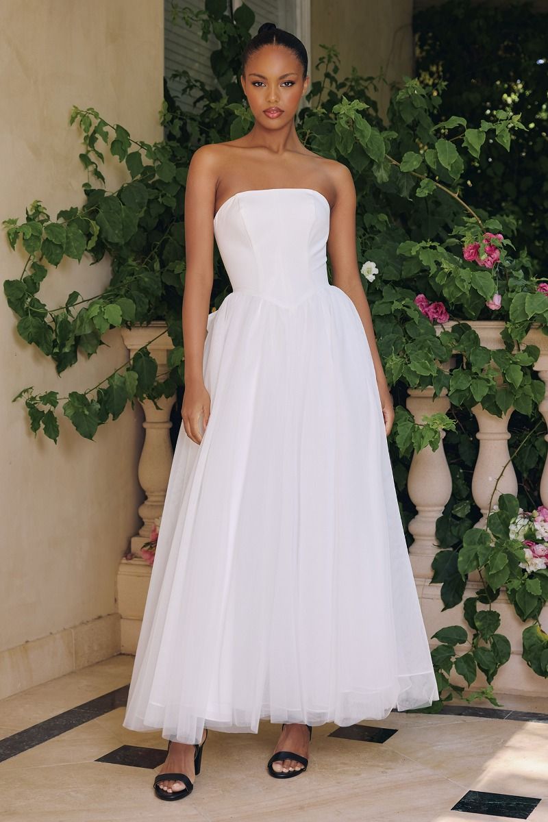 Strapless Bridal Ball Gown Wtih Tulle-0
