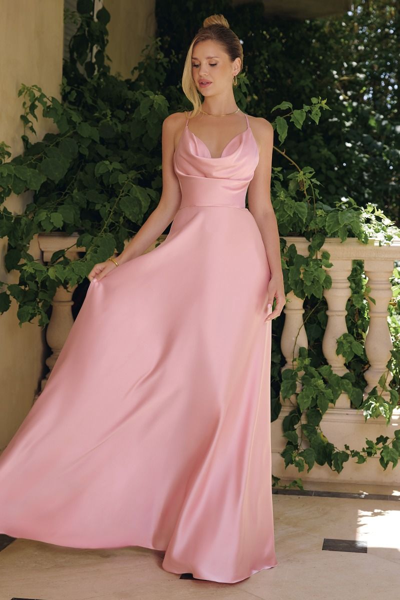 Flowing Satin A-line dress-3