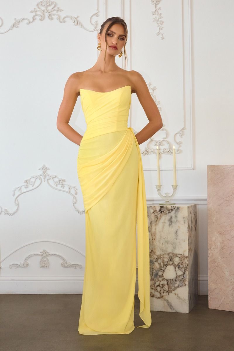 Strapless Neoprene Fitted Gown-4