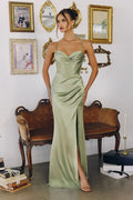 Tight Dress Satin With Sweetheart Neckline 2-0