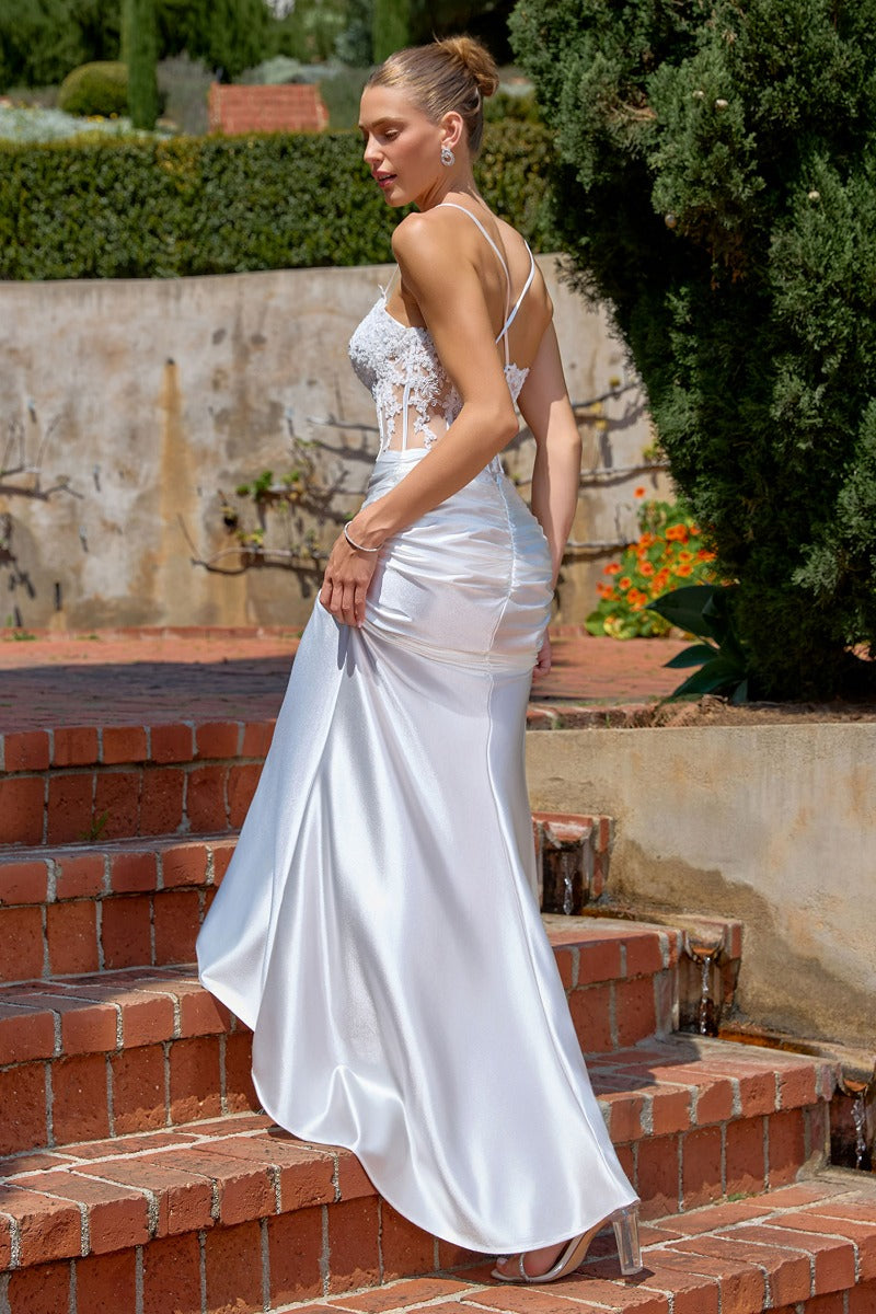 Luminous Embellished Corset Mermaid Wedding Gown - Stretch Satin-2