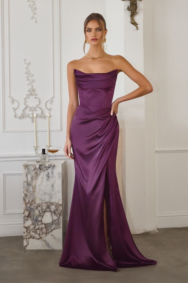 Stretch Satin Neckline Removable Straps-5