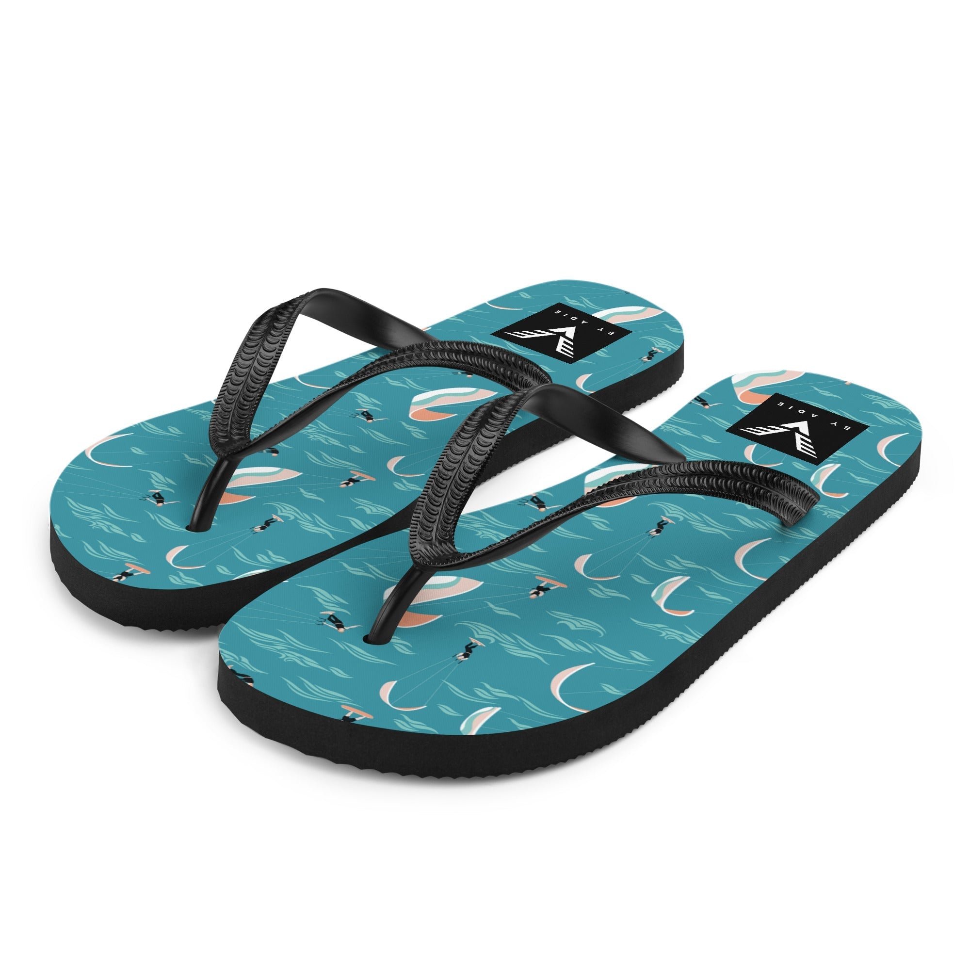 Teal Ocean Kitesurf Flip Flops