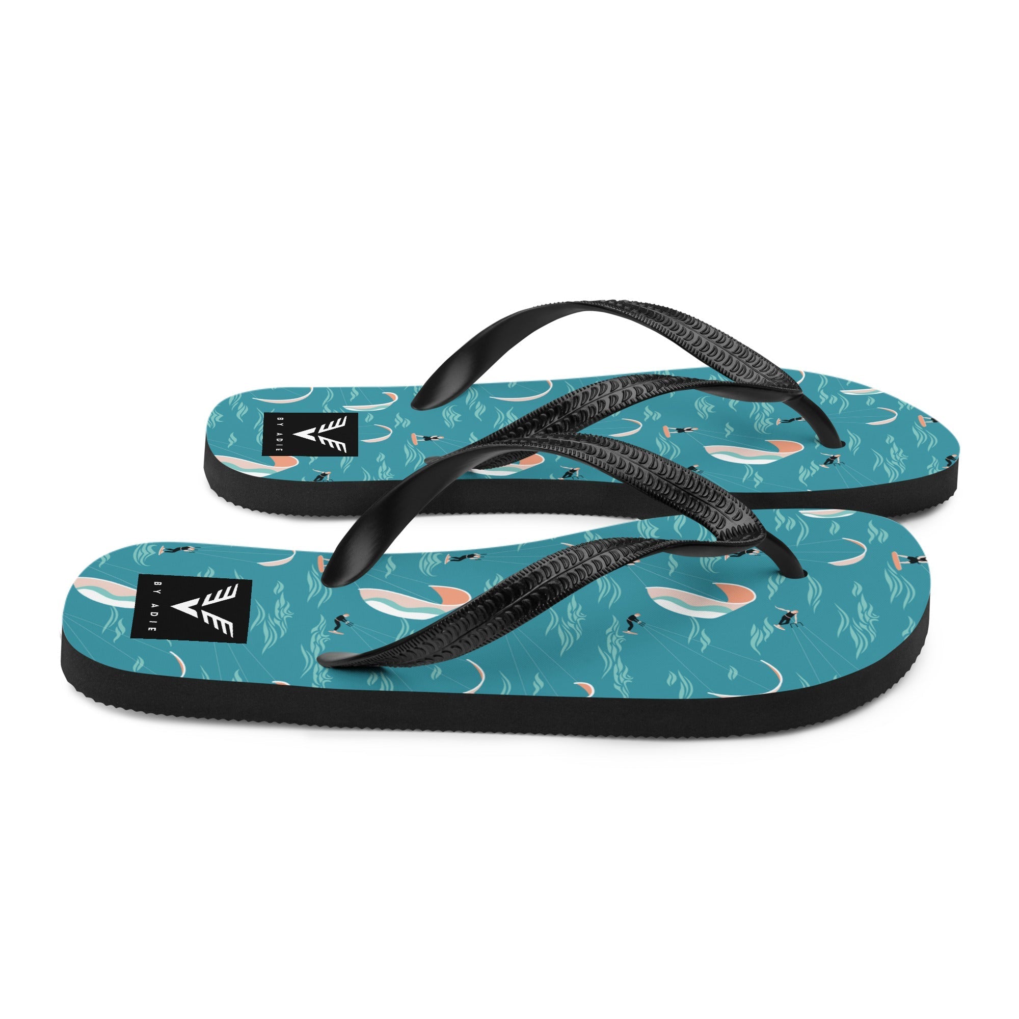 Teal Ocean Kitesurf Flip Flops