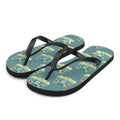 Tropical Frog Print Flip Flops