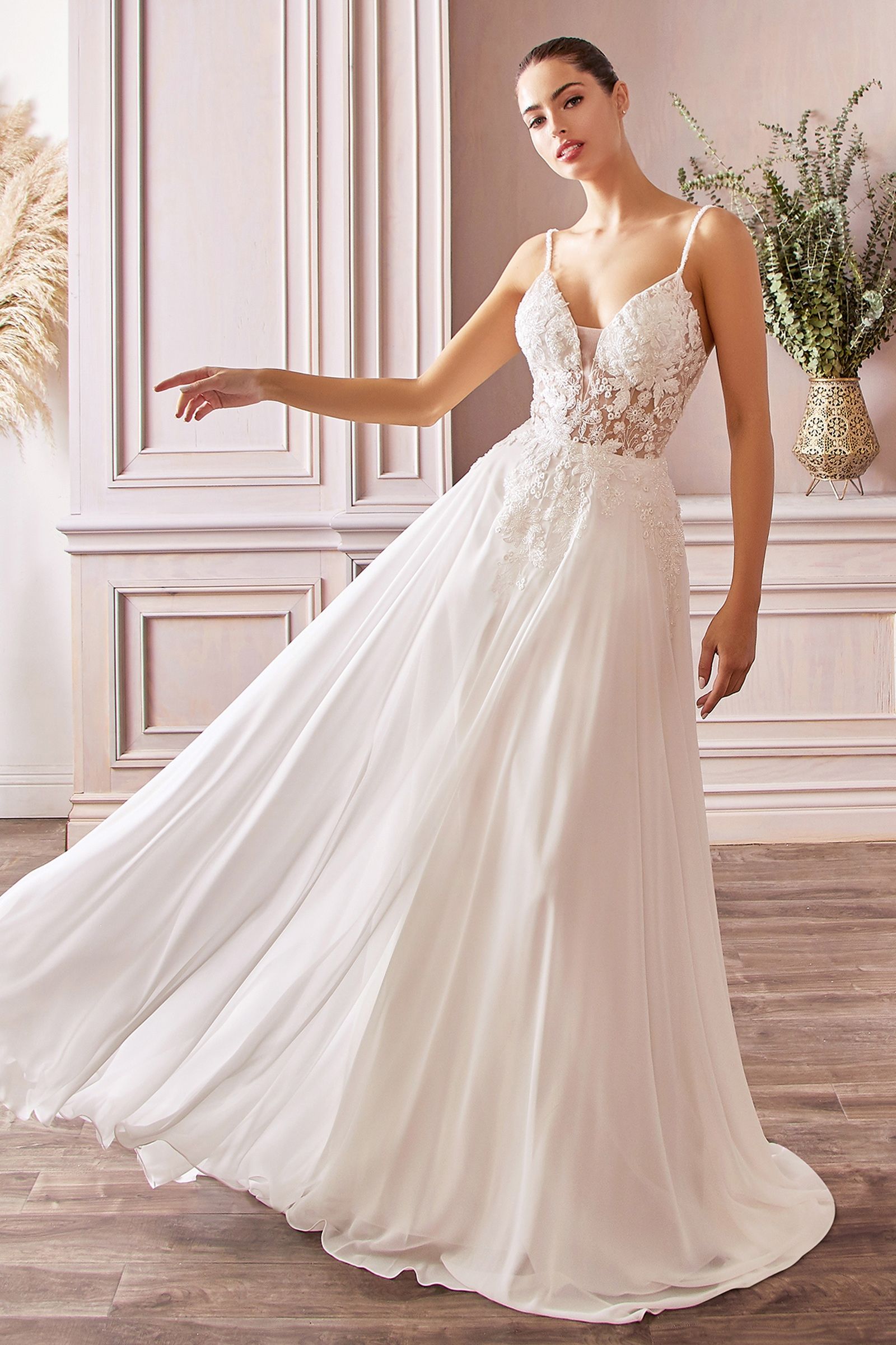 A-Line Chiffon Bridal Gown-3