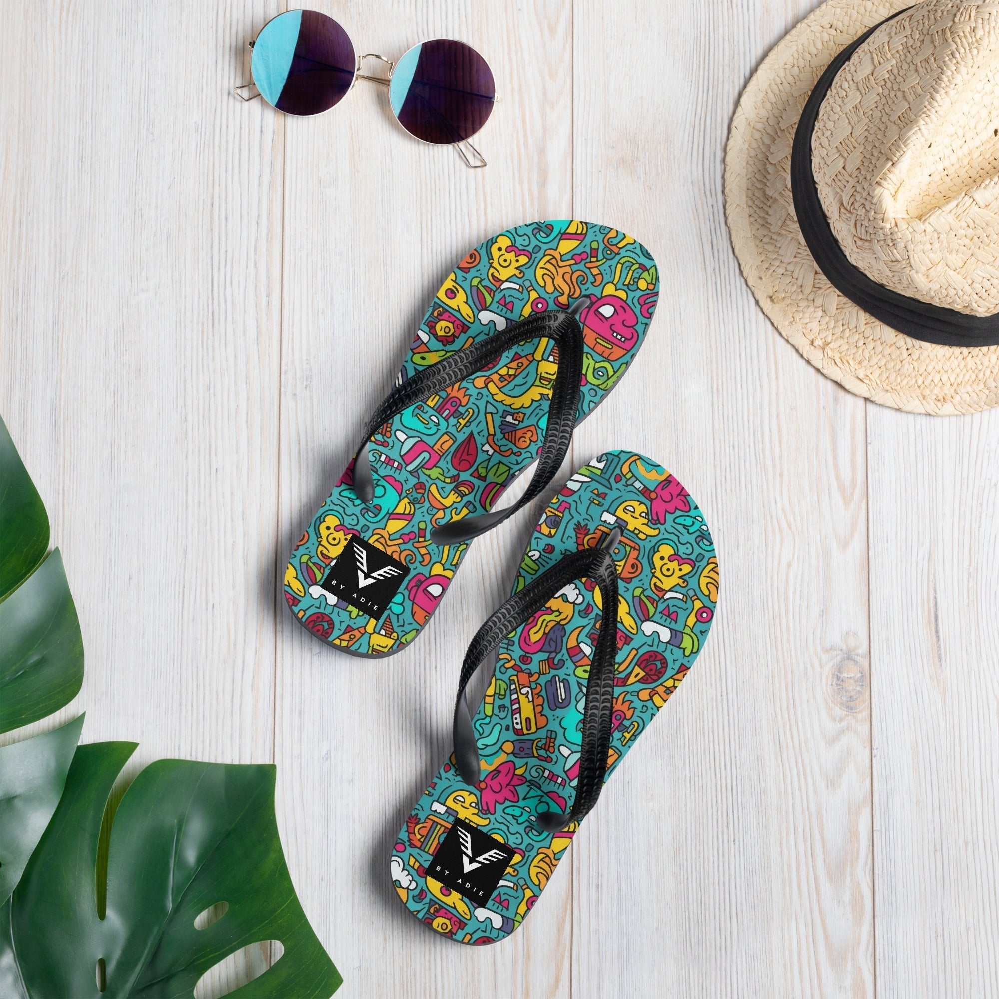 Urban Scribble Flip Flops
