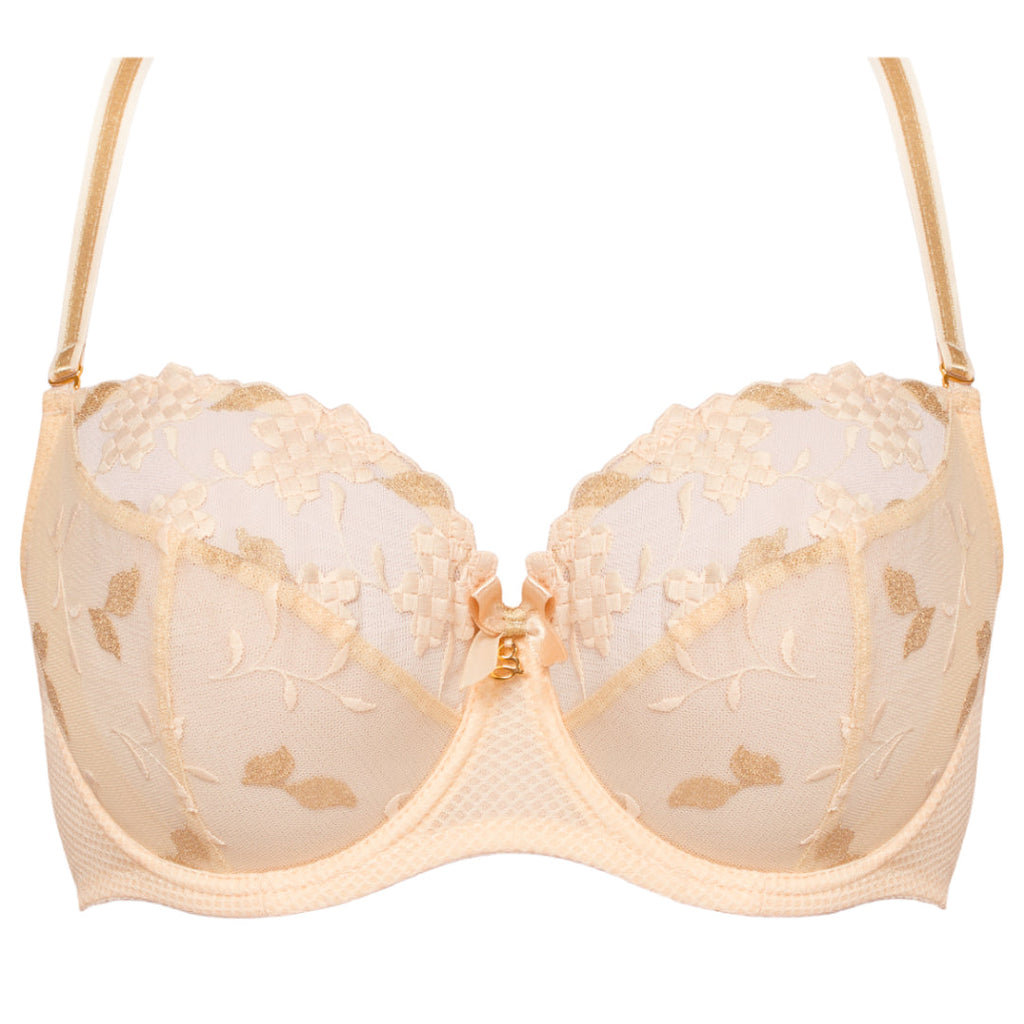 Sheer Mesh Balconette Bra Valeria Biscuit-4