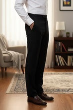 "Washington" Black Stretch Blend Tuxedo Pants-2