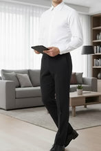 "Washington" Black Stretch Blend Tuxedo Pants-3