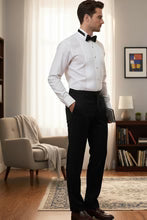 "Washington" Black Stretch Blend Tuxedo Pants-3