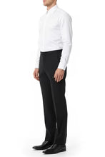 "Washington" Black Stretch Blend Tuxedo Pants-2
