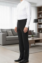 "Washington" Black Stretch Blend Tuxedo Pants-4