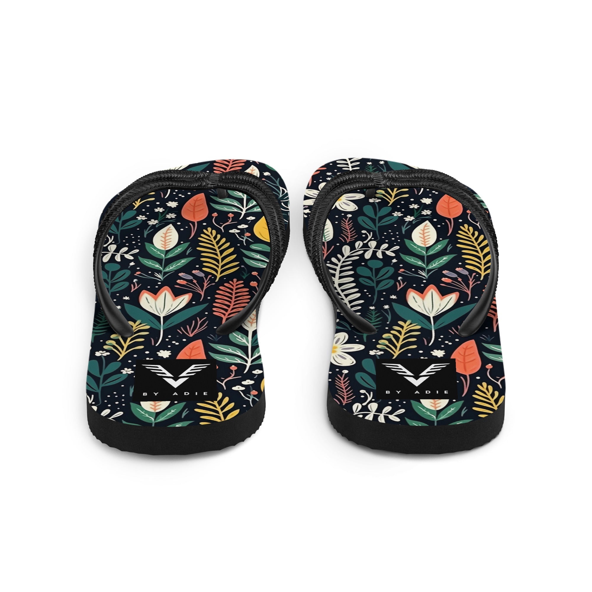 Wild Garden Noir Flip Flops
