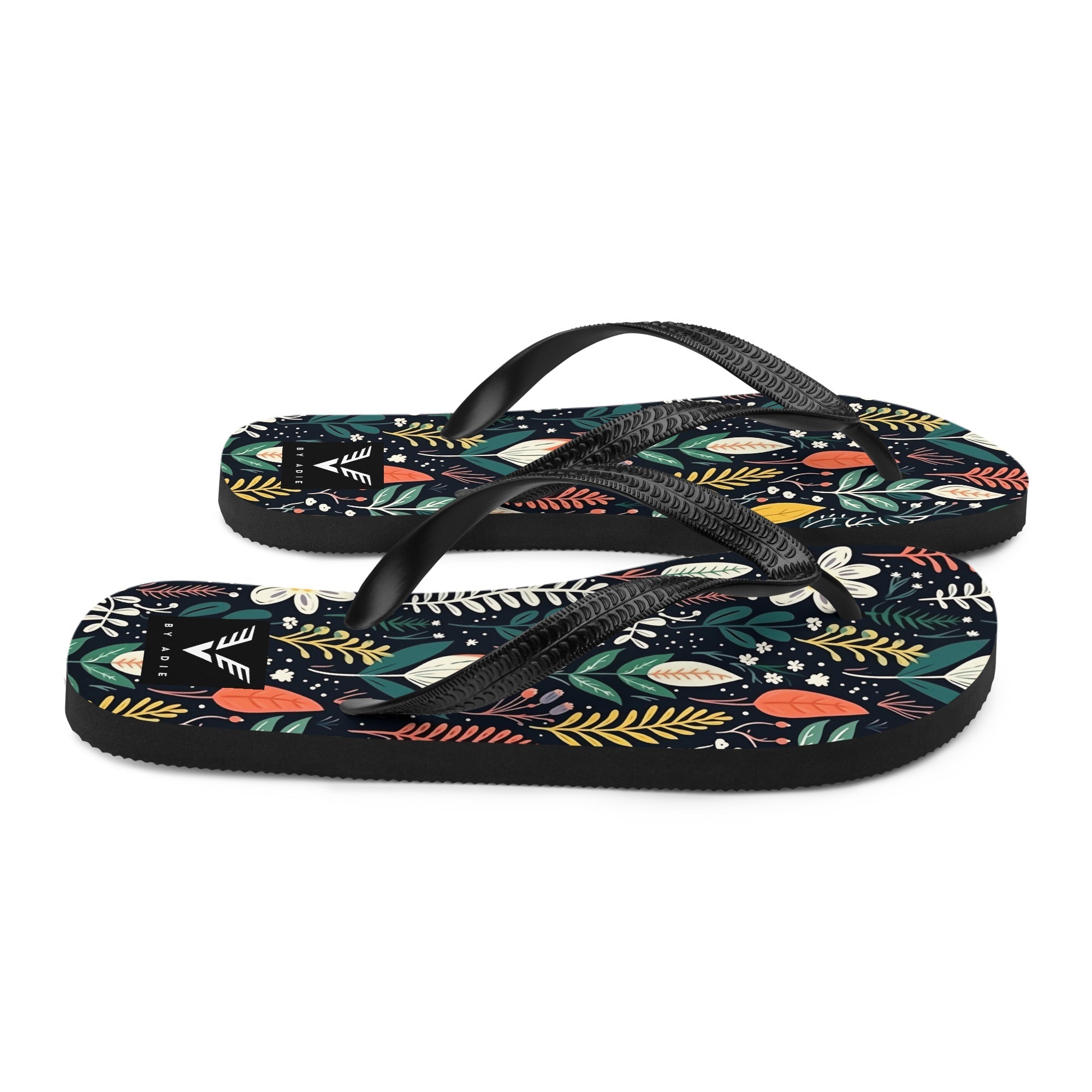 Wild Garden Noir Flip Flops