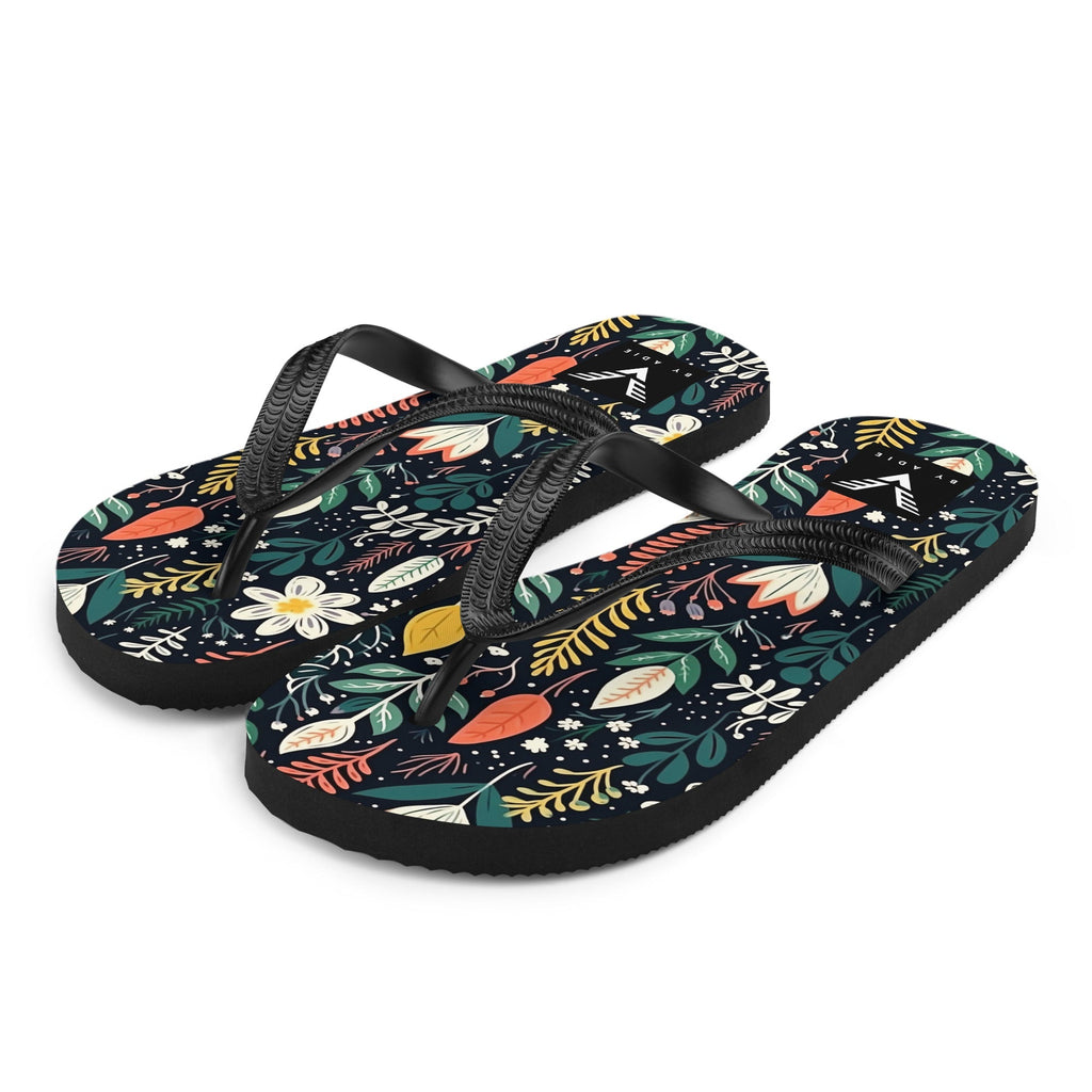 Wild Garden Noir Flip Flops