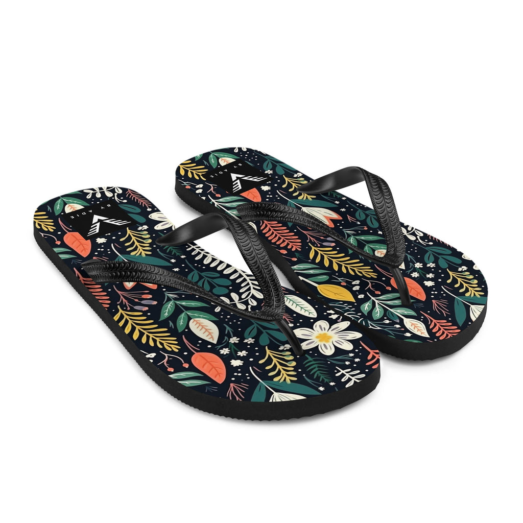 Wild Garden Noir Flip Flops
