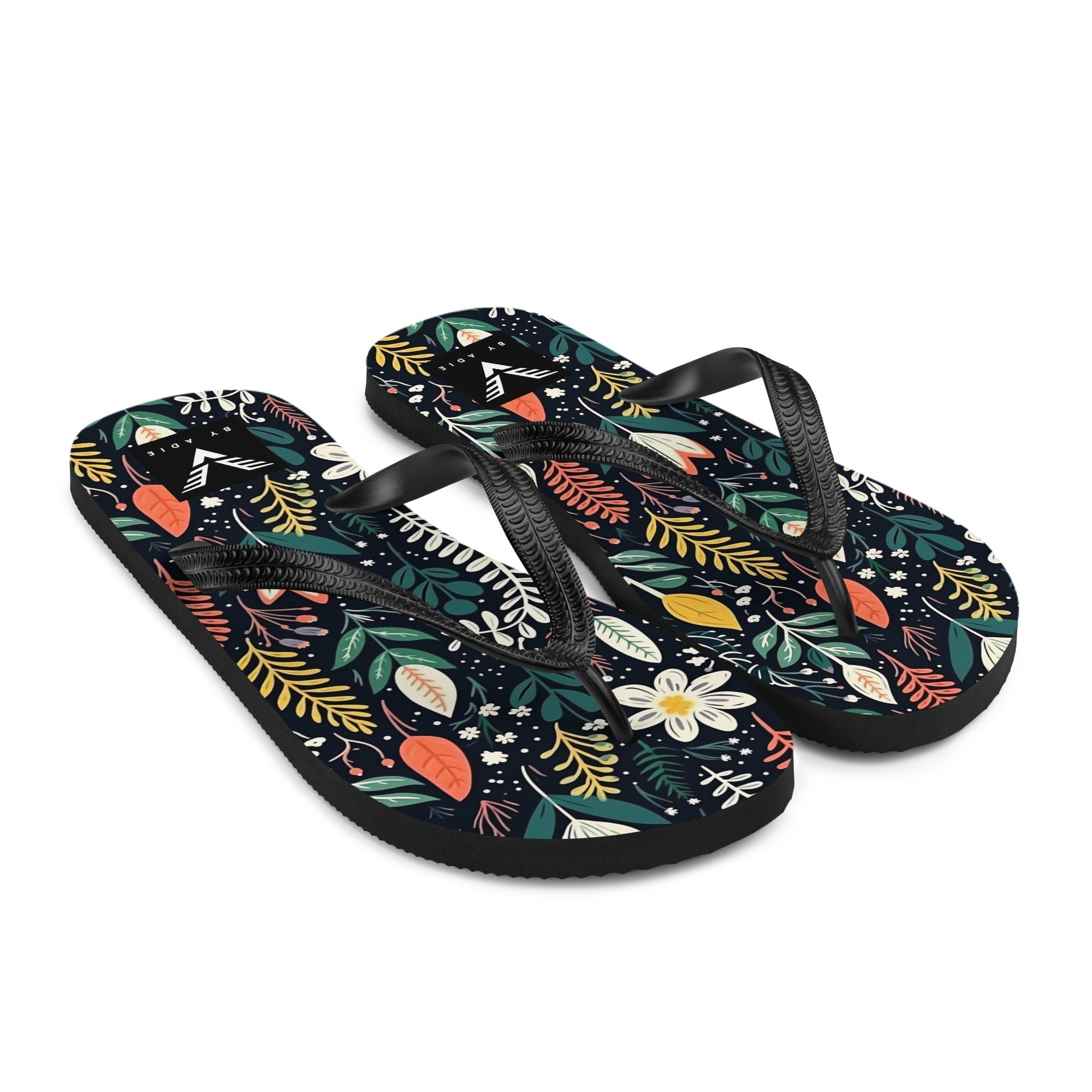 Wild Garden Noir Flip Flops