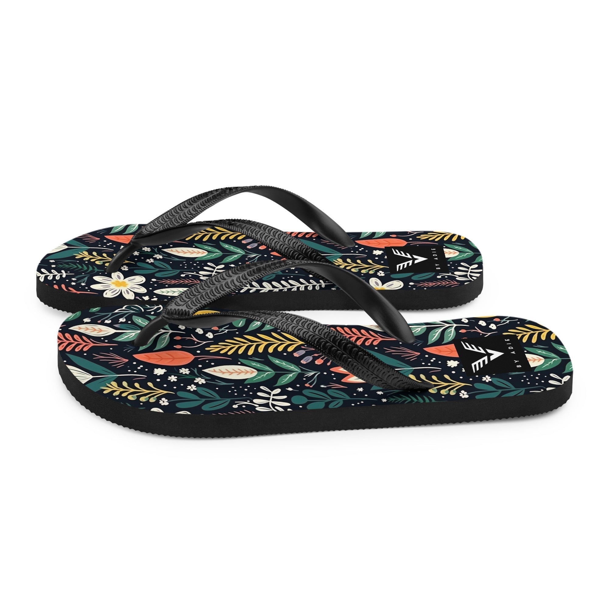 Wild Garden Noir Flip Flops