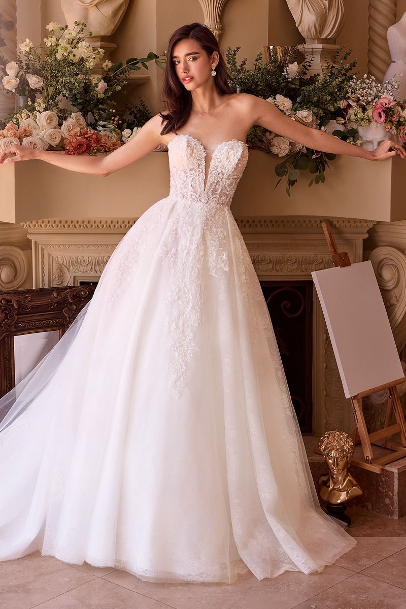 Strapless Wedding Ball Gown & Lace Bolero-3