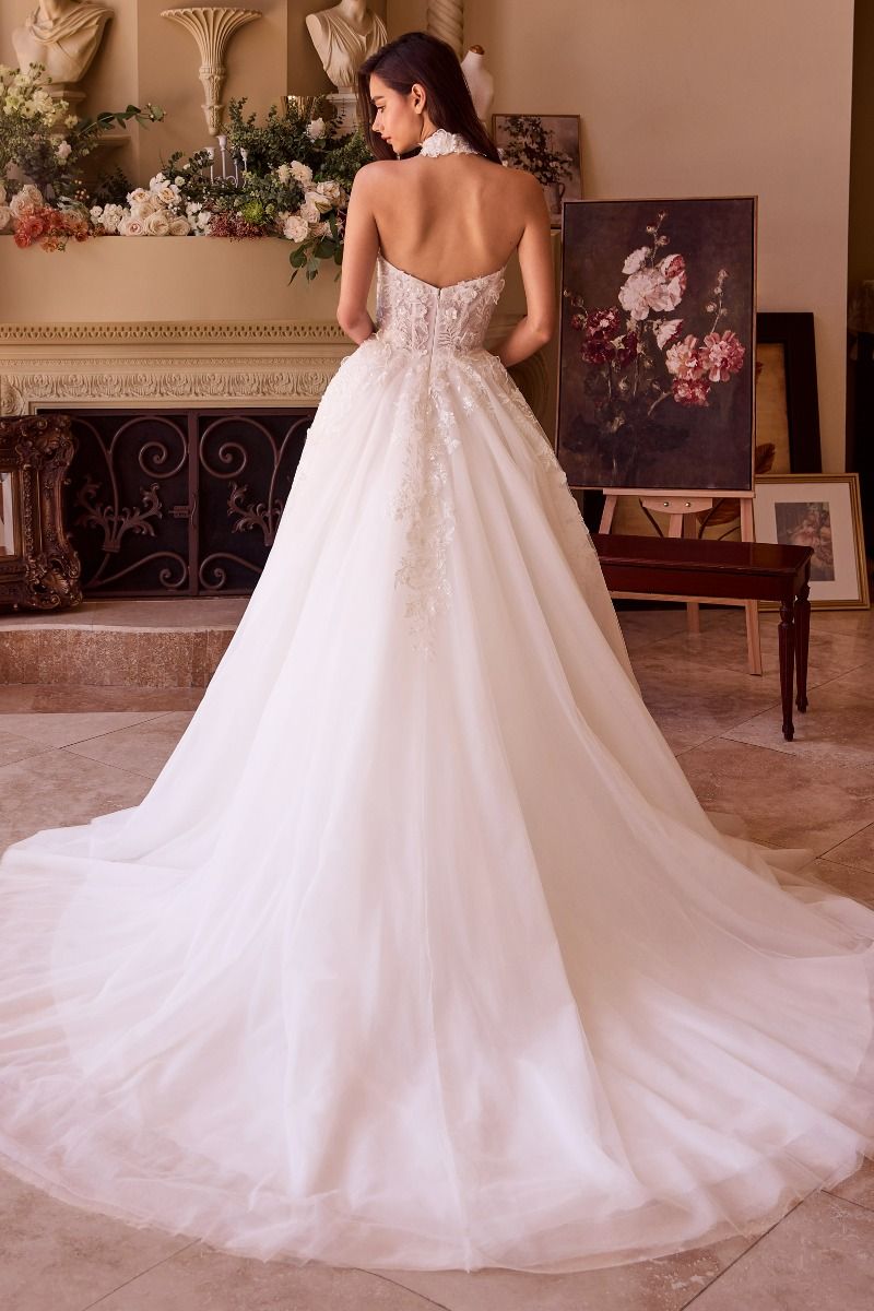 Strapless Lace & Tulle Wedding Ball Gown-3