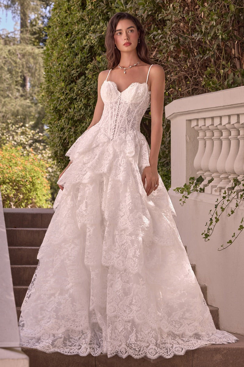 Layered Scallop Lace Ball Gown-1