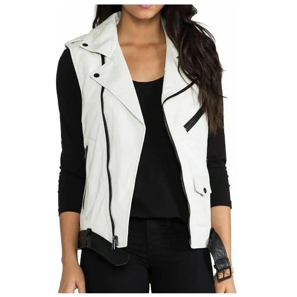 Women’s Motorcycle Fashion Leather Vest