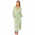 Daisy Dreamer Women's Stripe Jacquard Dressing Gown With Belt Pockets Shawl Collar