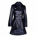 Women’s Victorian Double-Breasted Black Leather Coat-0