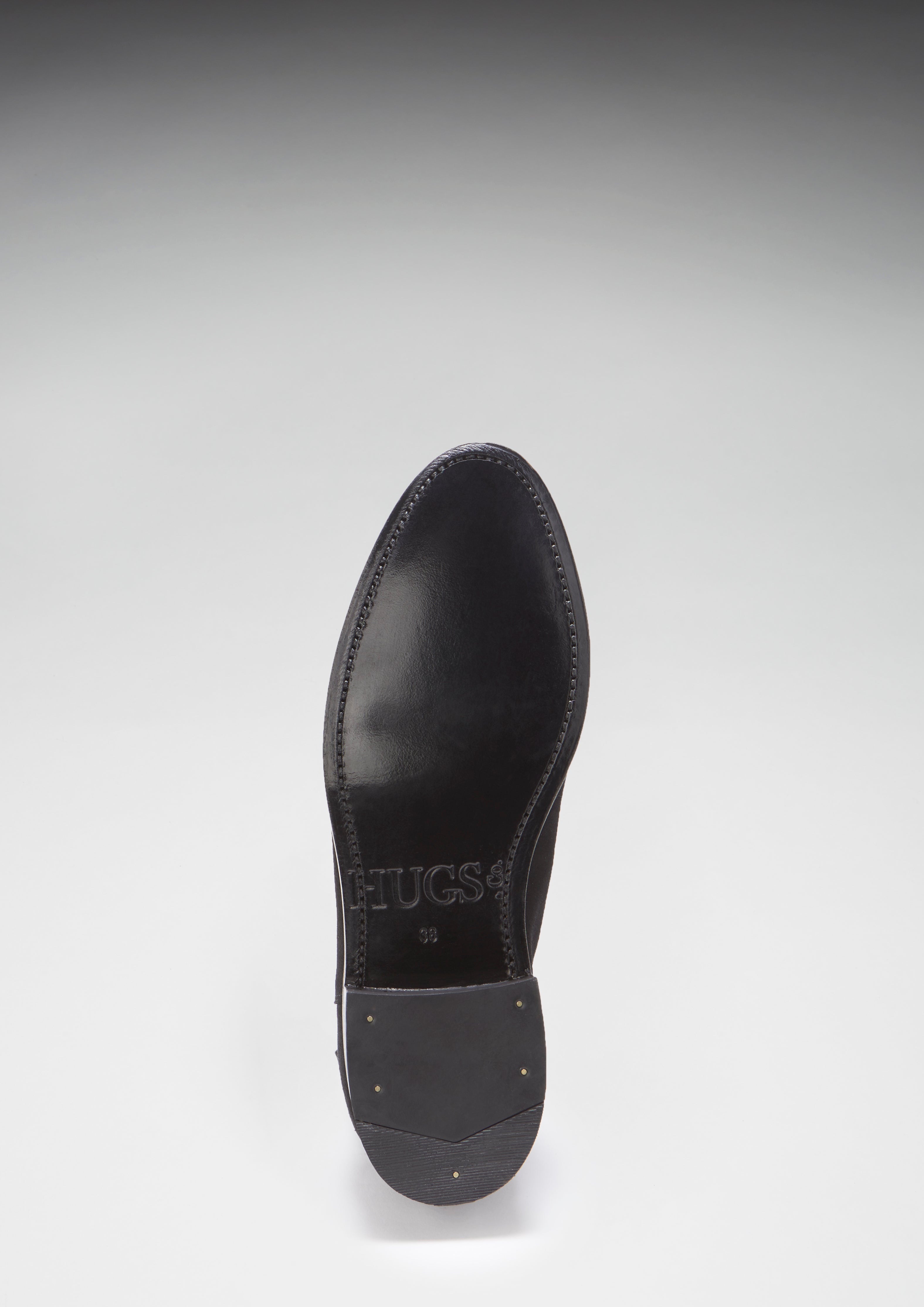 Women's Black Suede Chelsea Boots, Welted Leather Sole-3