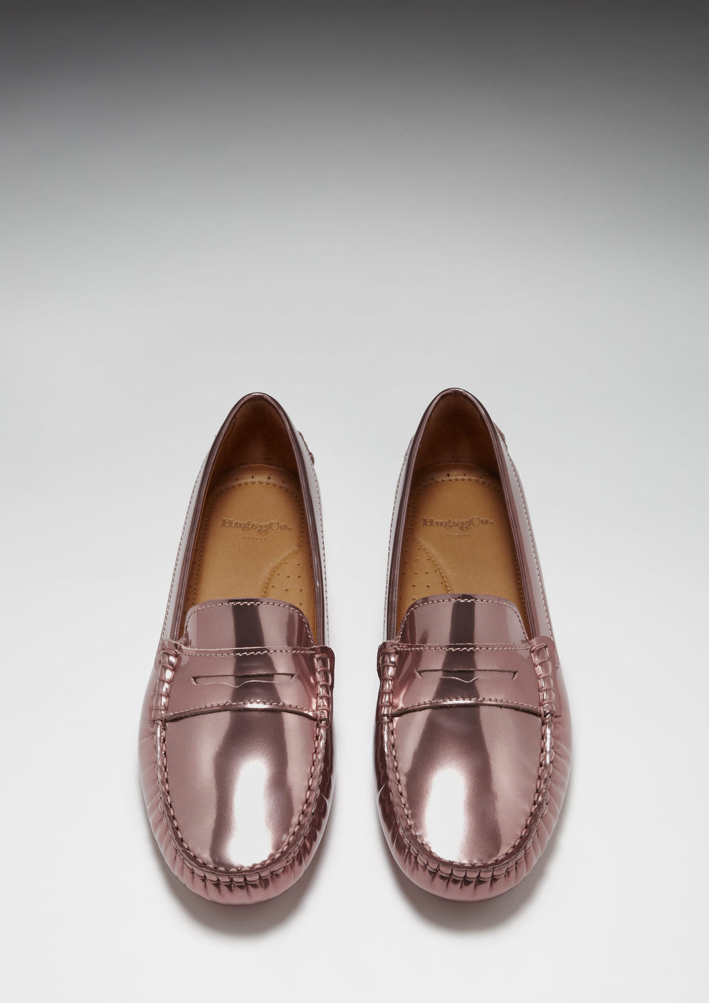 Women's Penny Driving Loafers, rose gold patent leather-2