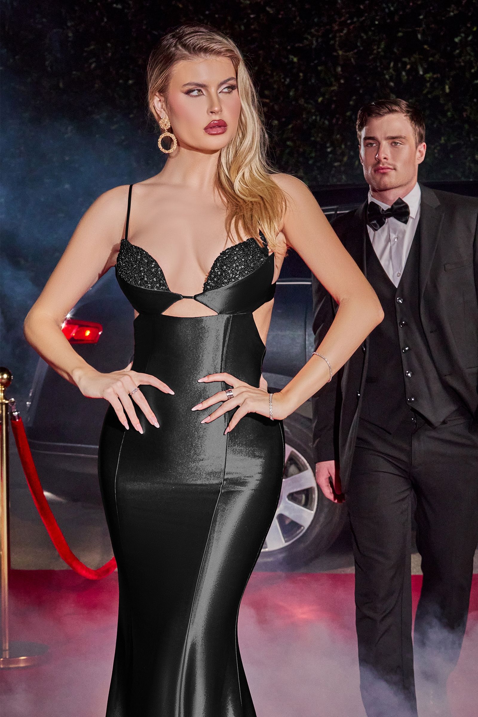 Satin Gown With Embellishment-2