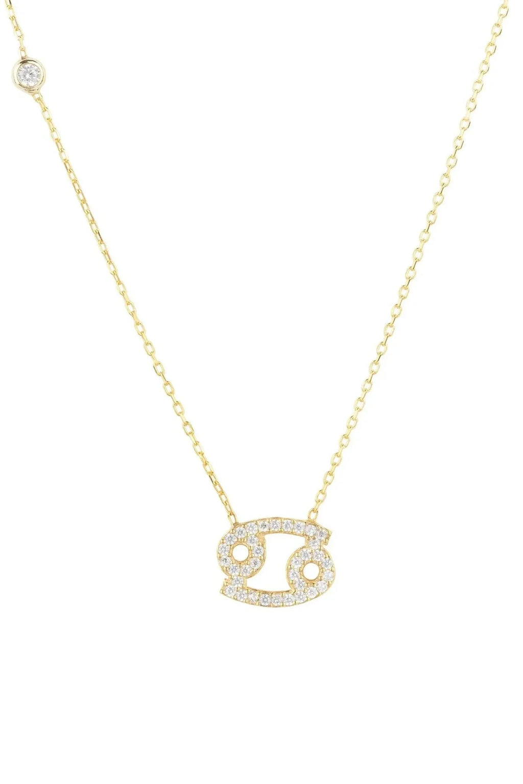 Zodiac Star Sign Pendant Necklace Gold Cancer