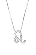 Zodiac Star Sign Pendant Necklace Silver Leo