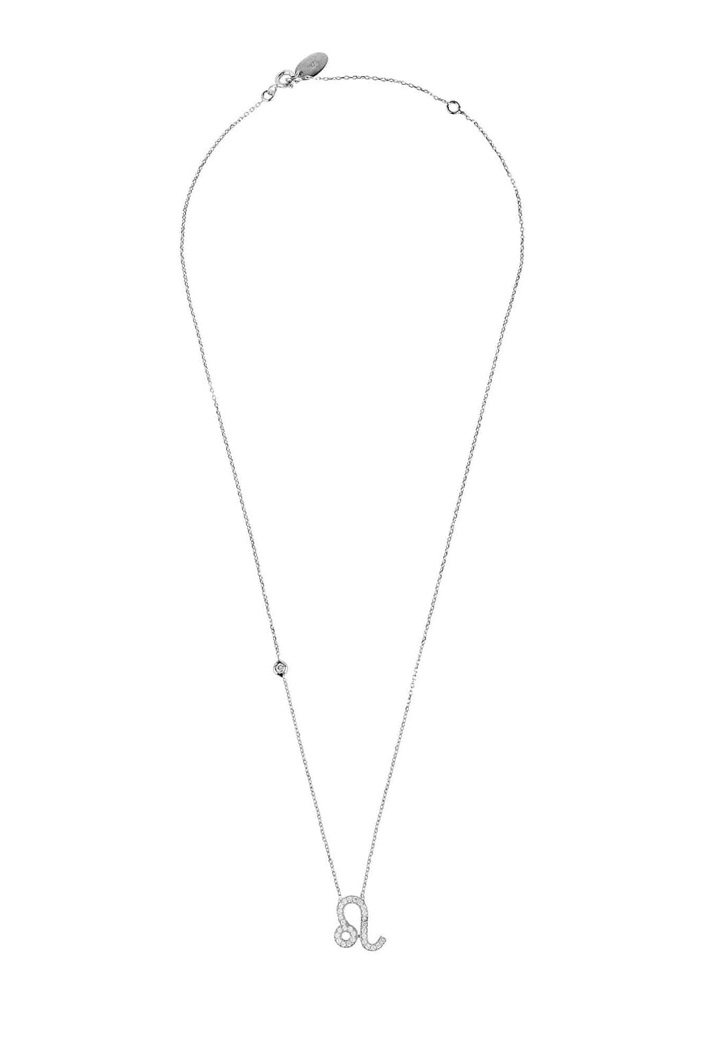 Zodiac Star Sign Pendant Necklace Silver Leo