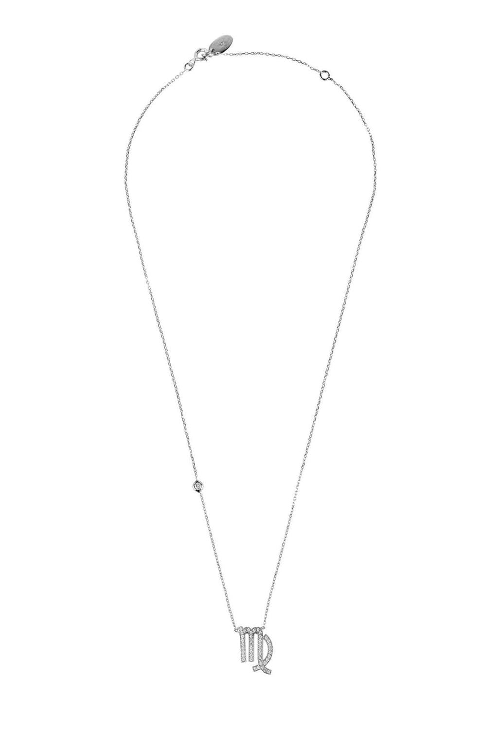Zodiac Star Sign Pendant Necklace Silver Virgo